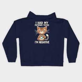 I Had My Patience Tested Funny Cat Design Kids Hoodie
